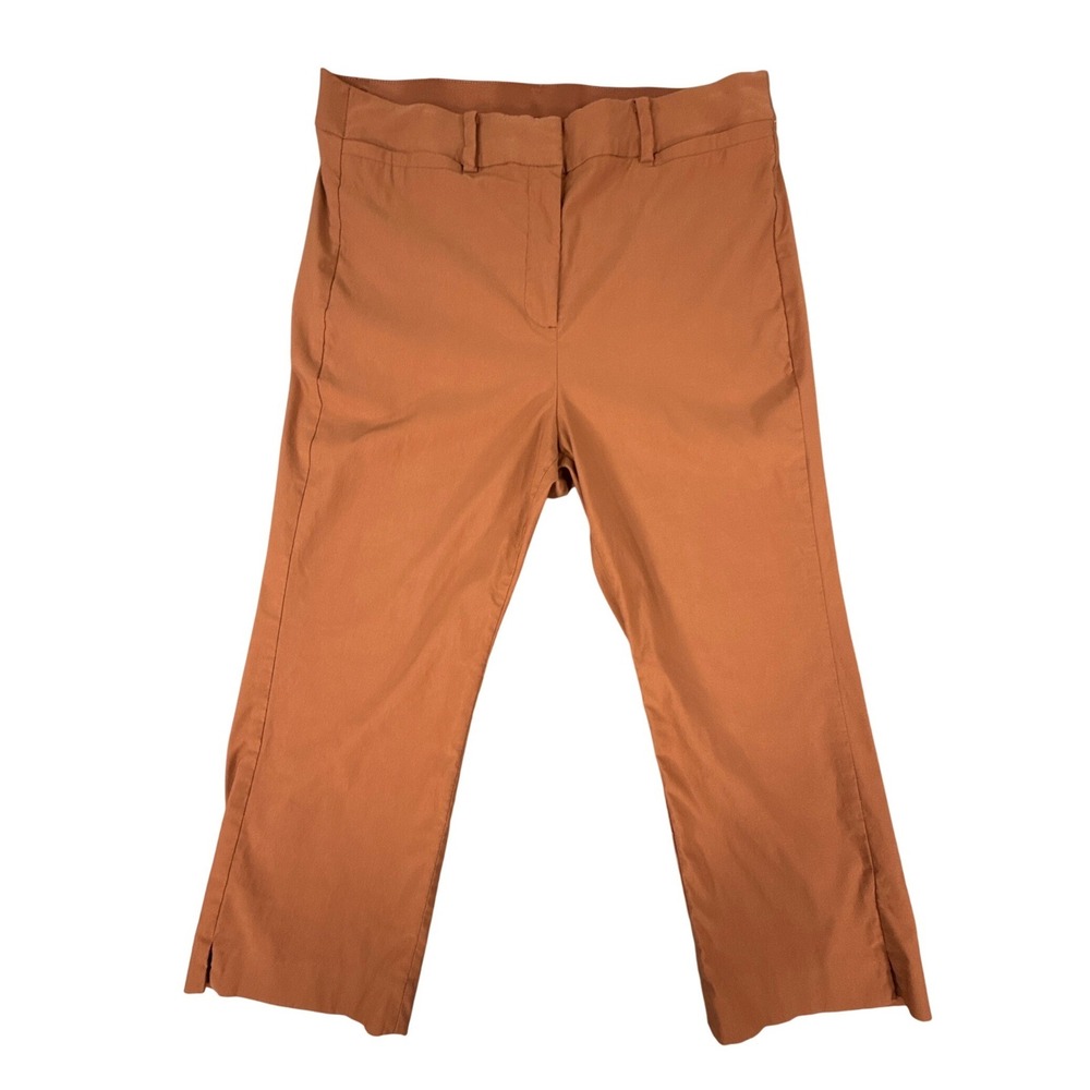 Lane Bryant Women 16 Terracotta Rust Cropped Dress‎ Pants Elastic Back Stretch